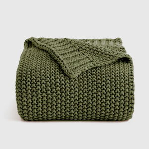 Cotton Fisherman Throw - Olive