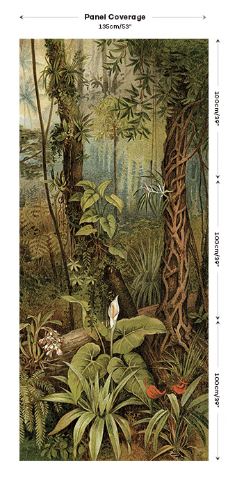 green & brown vintage jungle fabric hero image