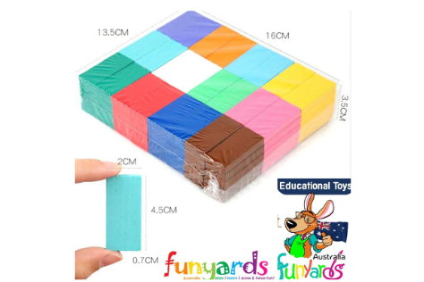 Mini wooden building blocks,120 Piece 12 Colours, made from New Zealand Pine block building toy - Image 2