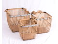 Set of Three Bamboo Rope Baskets