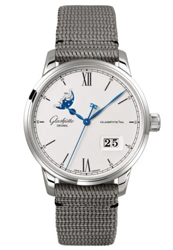 Senator Excellence Panorama Date Moonphase Stainless Steel / Silver / Synthetic