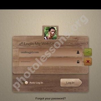 PSD логин панель для сайта для Фотошоп