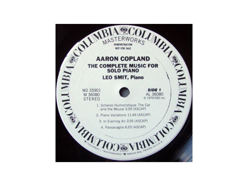 CBS / LEO SMIT, - Copland The Complete Music for Solo Piano, NM, 2LP White Promo Set!