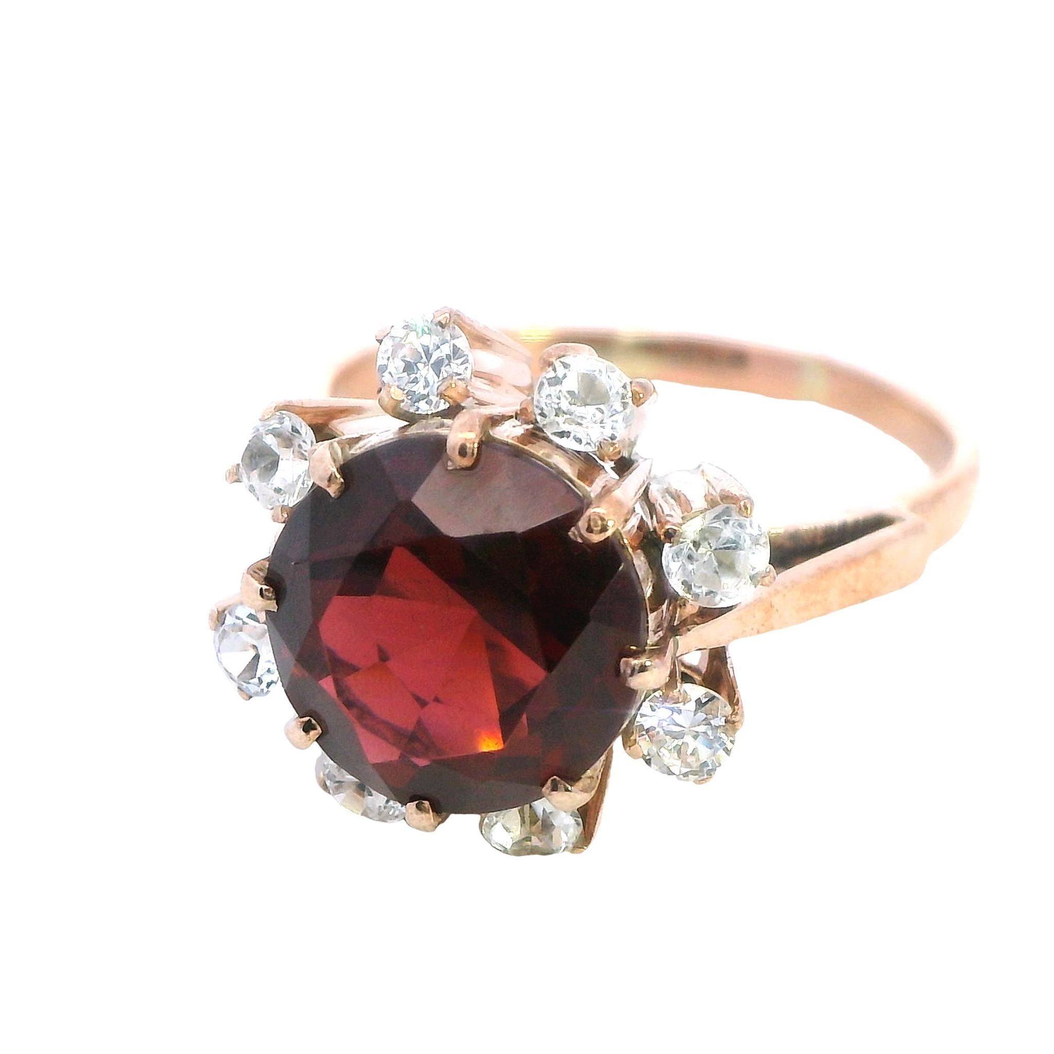 Garnet and Cubic Zirconia Ring - Image 3