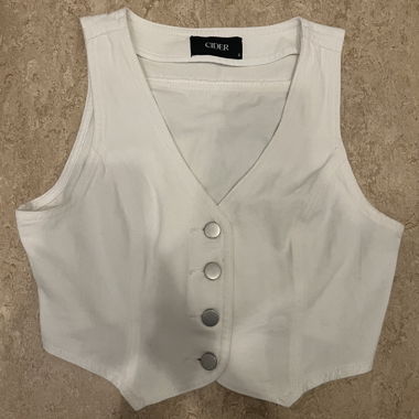 white cropped vest