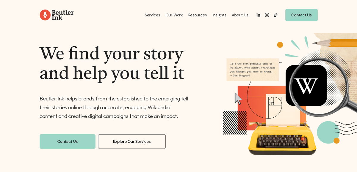Screenshot of Beutler Ink, from the advertising & marketing agency websites collection.