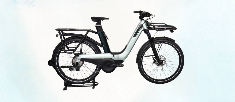 Vaast electric bike on light blue background