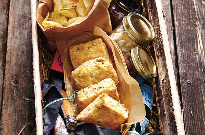 Bacon, Cheddar and Chive Scones