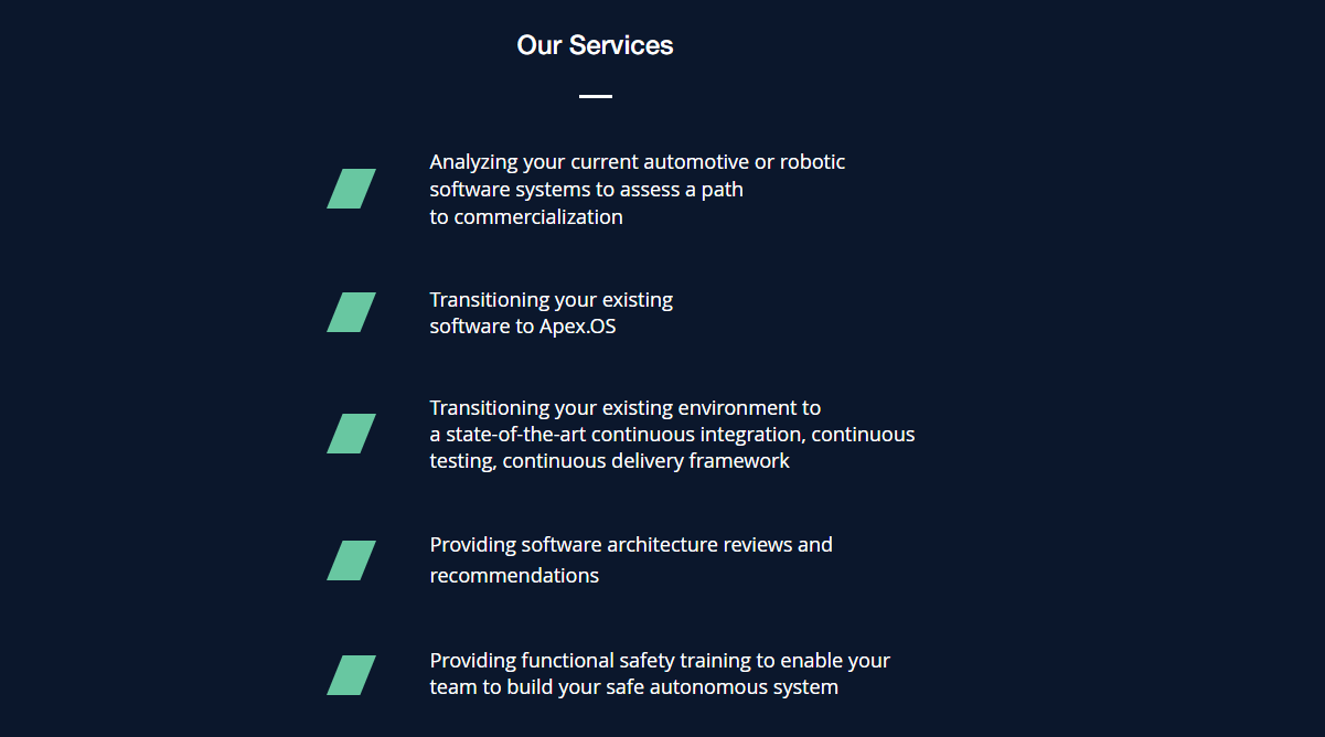 Apex.AI product / service