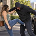 female-executing-groin-kick-self-defense-technique female-executing-groin-kick-self-defense-technique