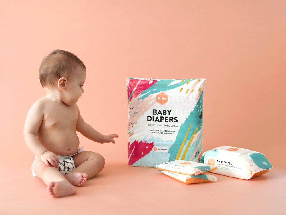  Packaging design for Parasol Co, a baby essentials subscription company 