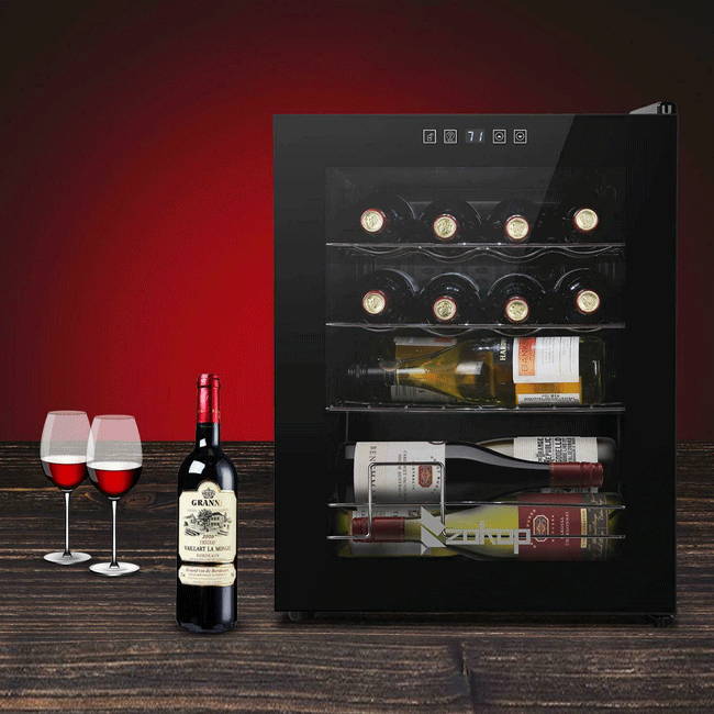 Freestanding Wine Refrigerator With Glass Door