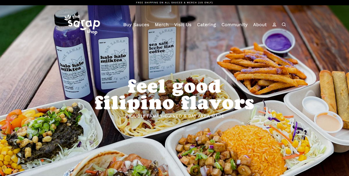 Screenshot of The Sarap Shop, from the food truck websites collection.