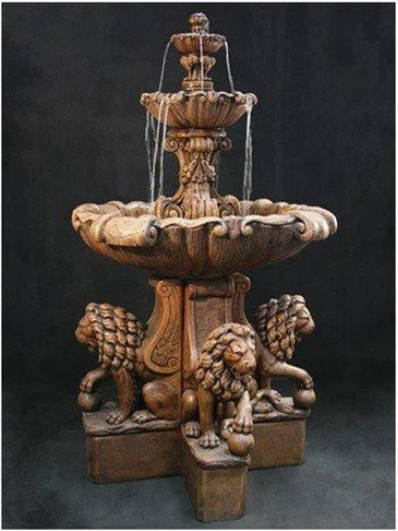 animal outdoor fountains, animal fountains, lion fountains, horse fountains, statuary fountain