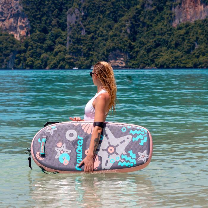 Funwater inflatable bodyboard in the water