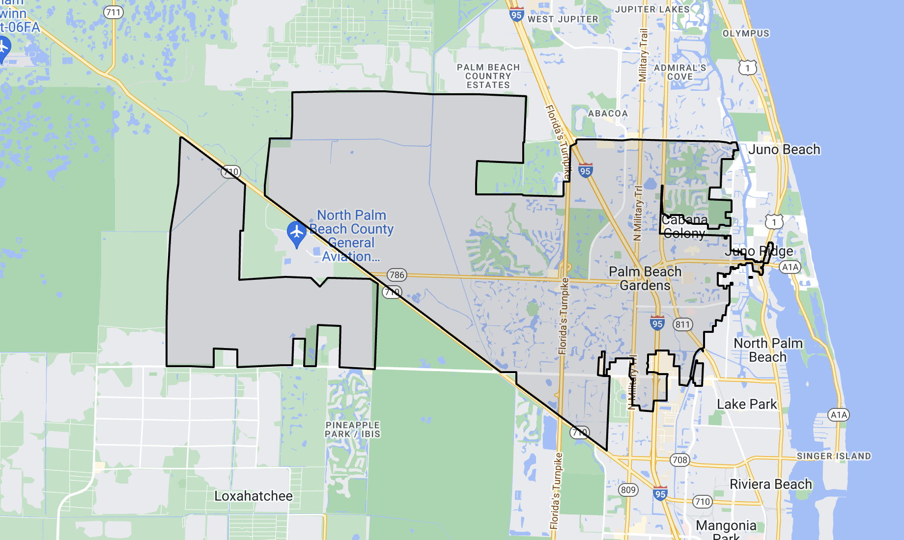 skyview of PALM BEACH GARDENS