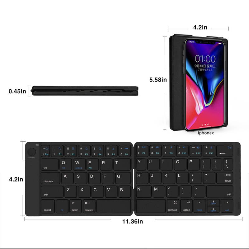Folding Portable travel ergonomic keyboard