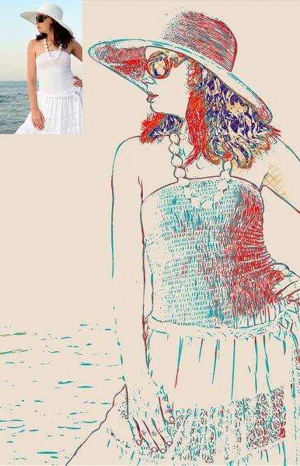 Прозрачный векторный контур - красивый экшен для Фотошоп