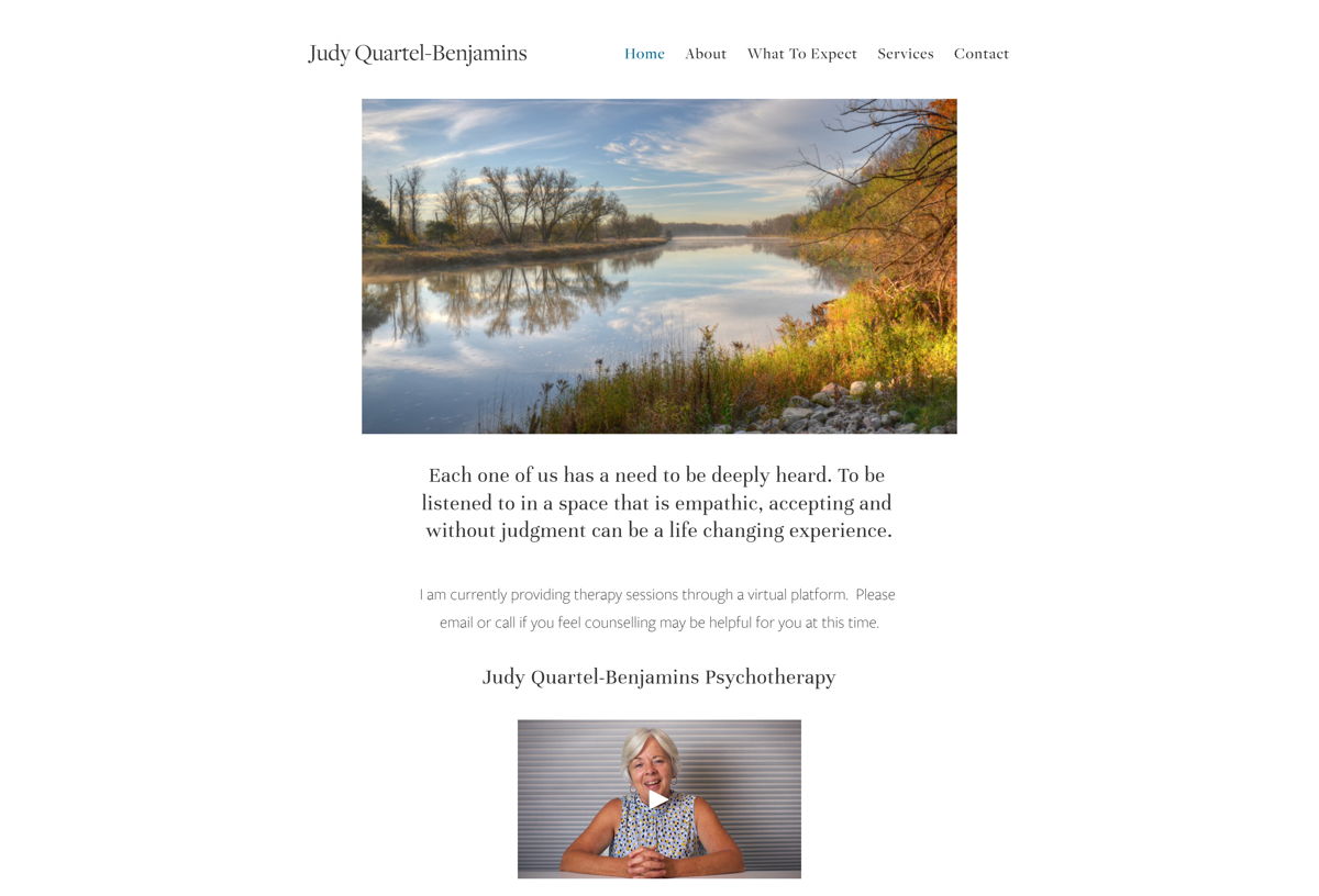 Screenshot of JQB Therapy, from the squarespace websites  collection.