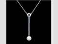Akoya pearl and diamond drop necklace