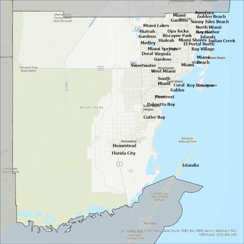 featured image for story, Miami Dade county map
