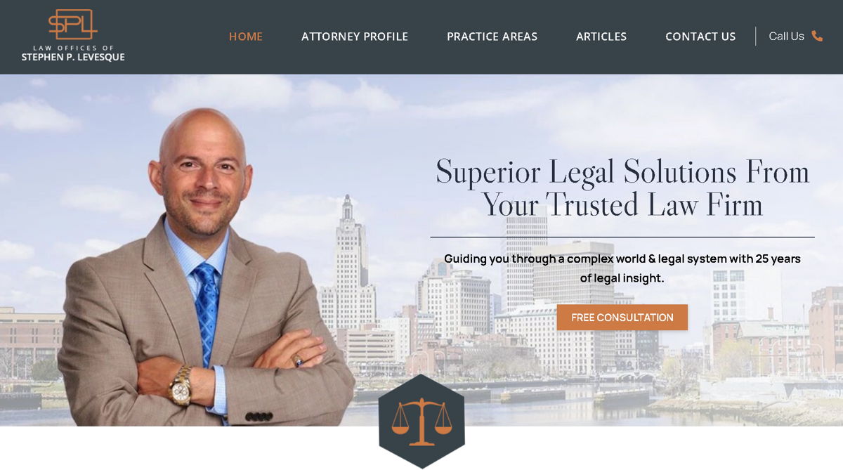 Screenshot of Law Offices of Stephen P. Levesque, from the law firm websites collection.