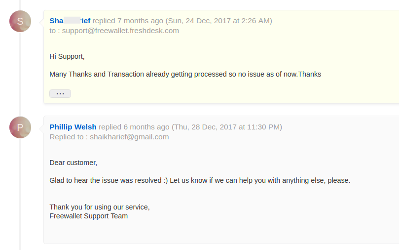 freewallet support