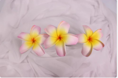 Soft Pink and Yellow Frangipani Real Touch (6 Pack) - Realistic Artificial Flowers - Image 7