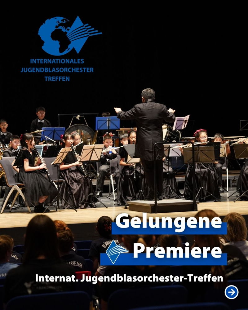 🎺 Gelungene Premiere für das Internationale Jugendblasorchester-Treffen! 🎺

Mitte Juli trafen sich im Veranstaltungsforum in Fürstenfeldbruck zwei chinesische Schulorchester und vier Ensembles aus Bayern zum ersten Internationalen BBMV-Jugendorcheste