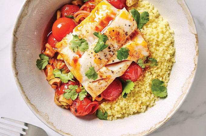 Morue au paprika et aux tomates cerises