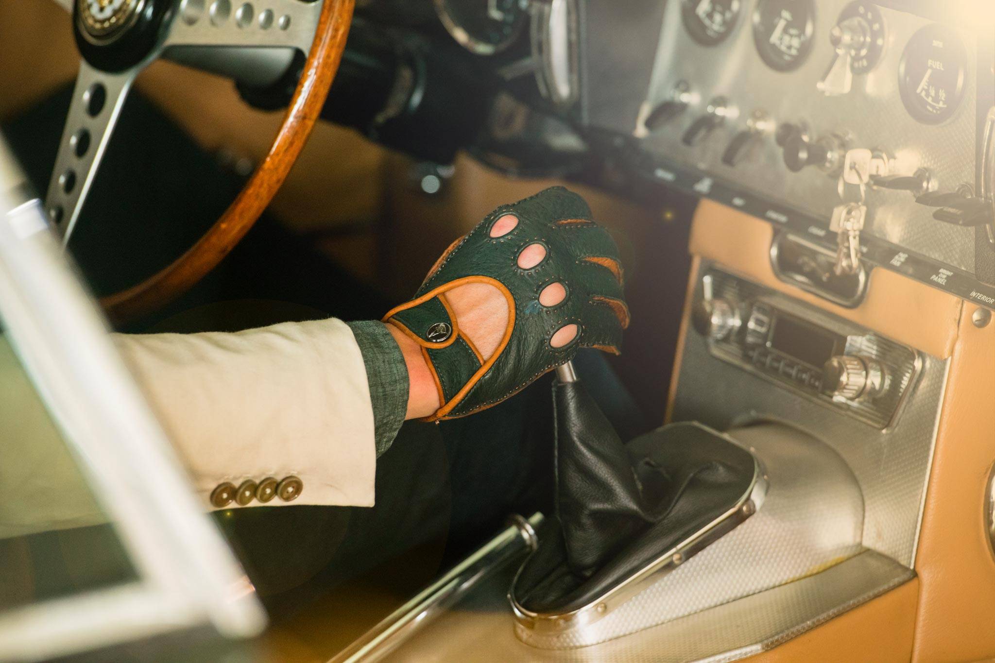 Green Driving Gloves