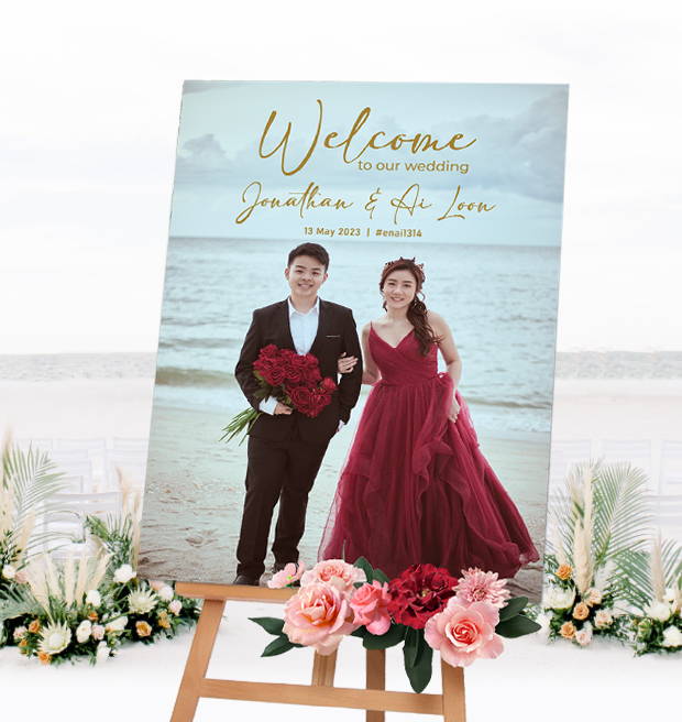 beach wedding welcome sign