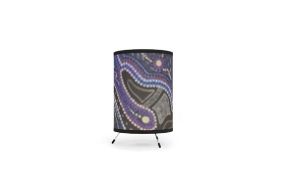 Artistic Printed Shade Tripod Lamp, Modern Home Decor beatifuly purple look with Art design