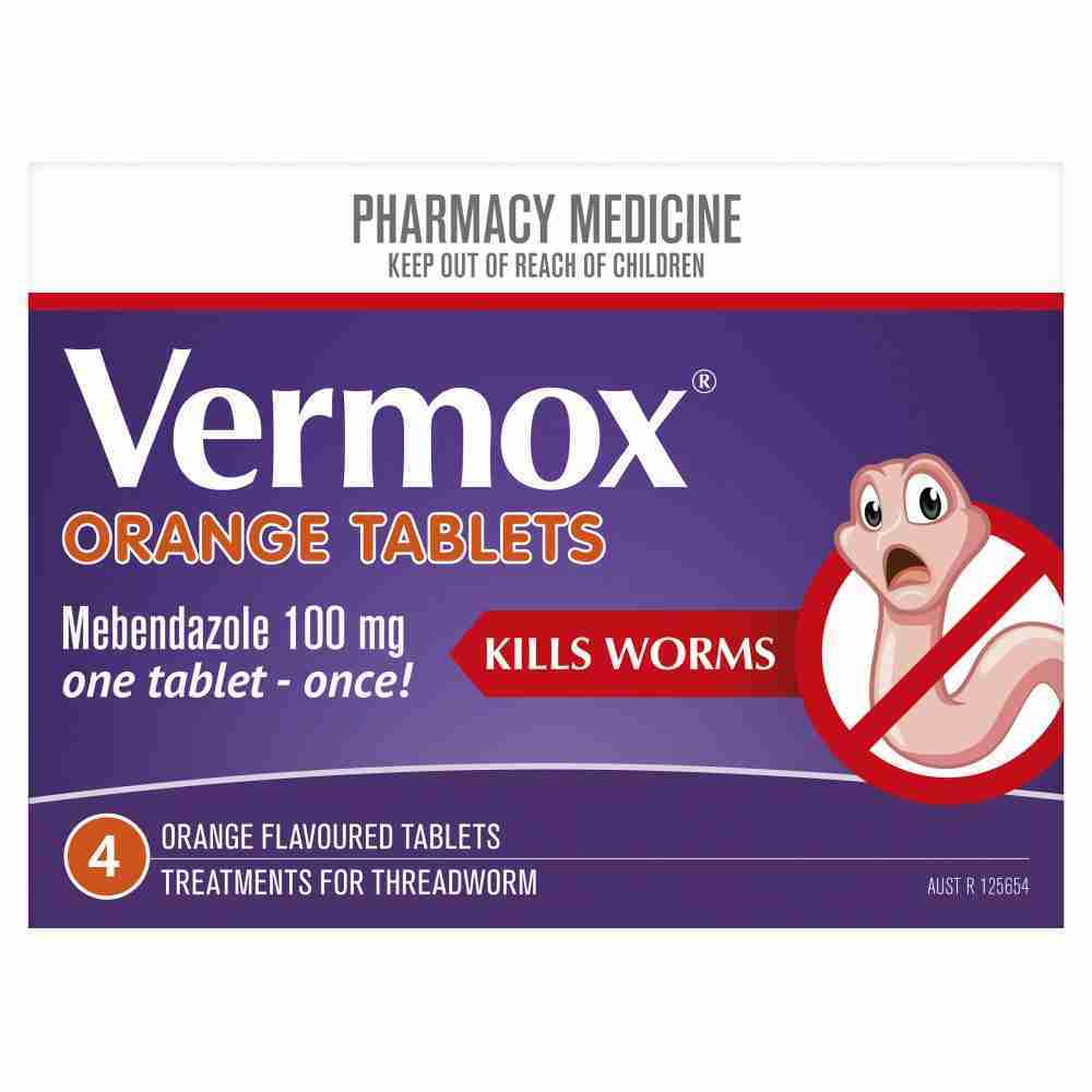 Vermox Worming Treatment Orange 4 Tablets - Image 3