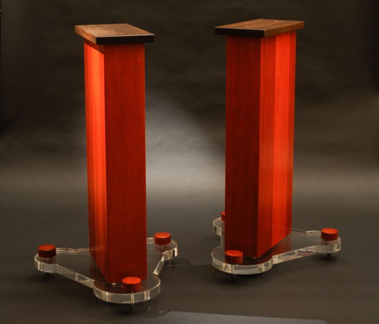 Boling 1 Solid Mahogany Speaker Stands with Acrylic Bas...