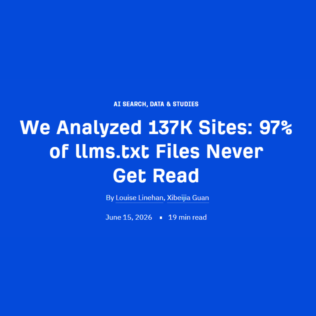 We Analyzed 137K Sites: 97% of llms.txt Files Never Get Read