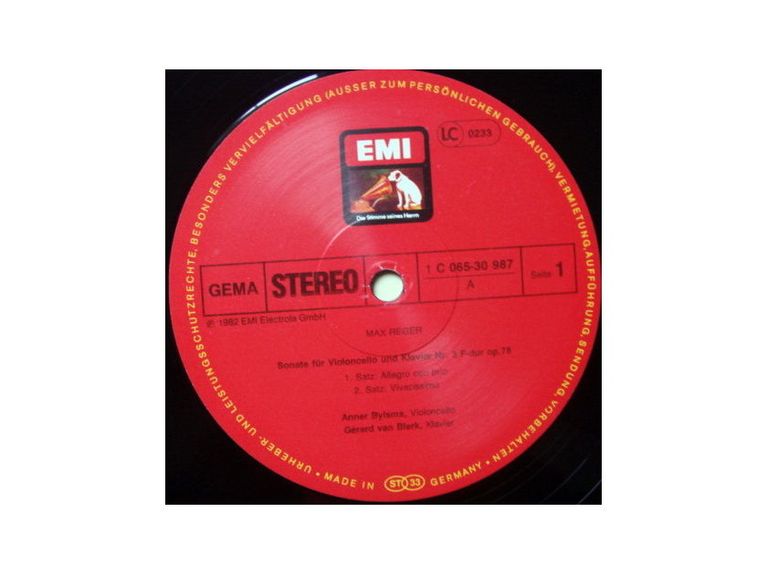 EMI HMV / ANNER BYLSMA, - Reger Cello Sonata No.3, NM!