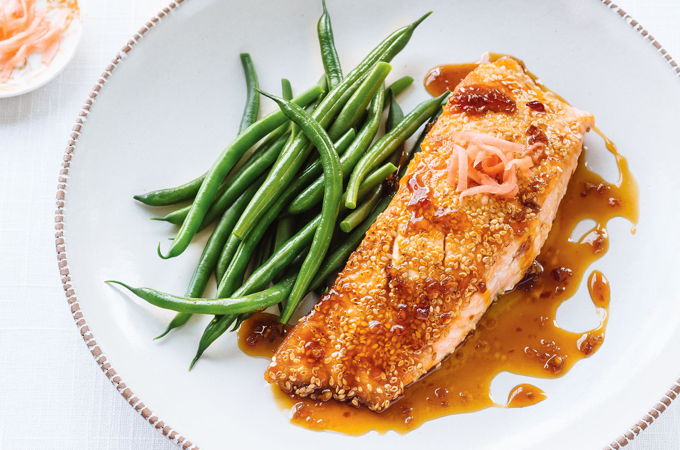 Salmon Teriyaki in the Pizza Oven