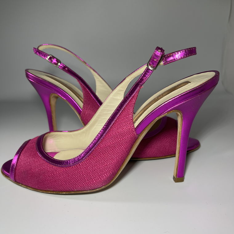 Rupert Sanderson pink high heel sandals size 37.5