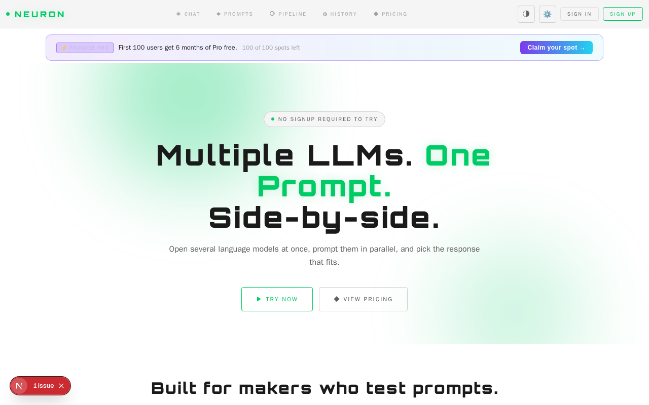 NEURON // LLM Platform project overview preview