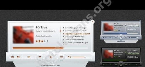 Медиаплеер в формате PSD для Фотошоп редактора