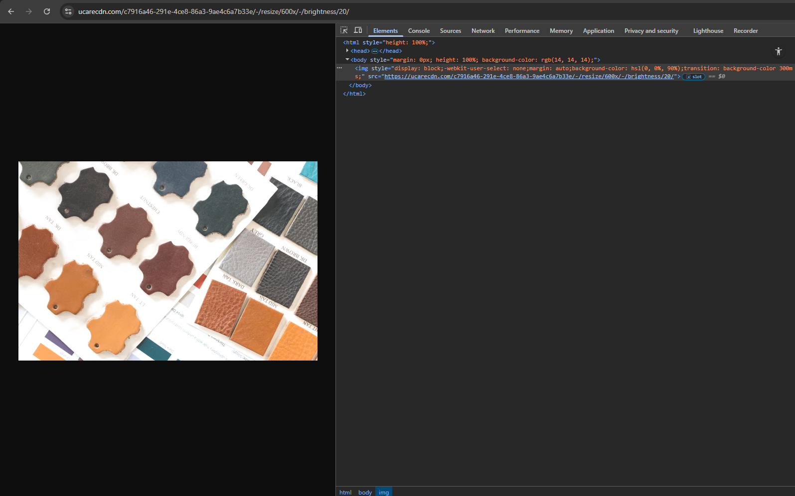 Increasing brightness using Uploadcare