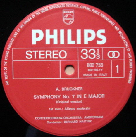 Philips / HAITINK, - Bruckner Symphony No.7, Te Deum, M...