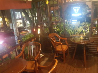 Outside covered seating