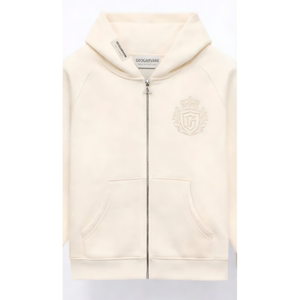 GEO-CREAM ZIP HOODIE — EMBOSSED EDITION