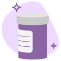 purple medication bottle