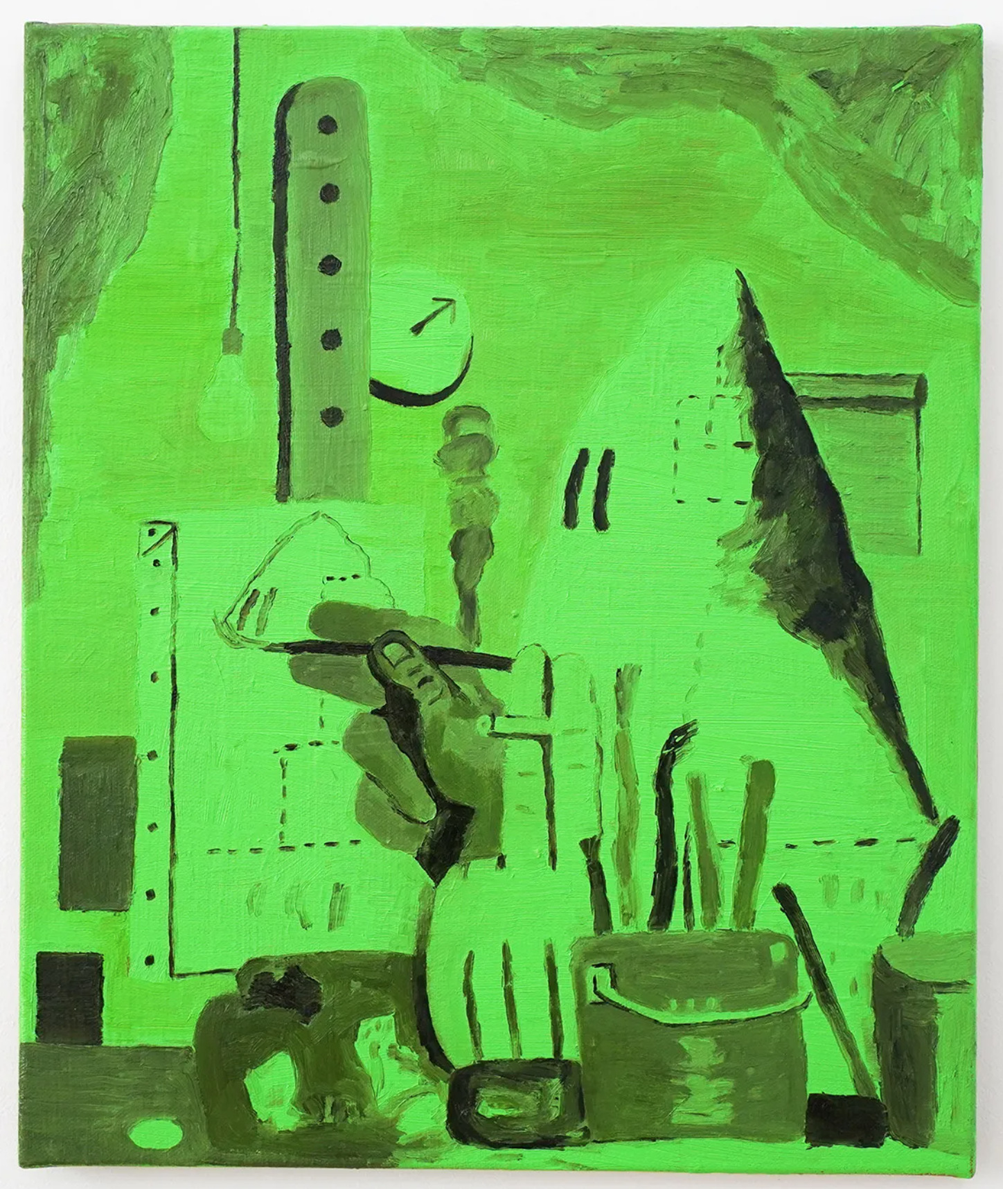 Dieter Durinck – Green Doesn’t Sell (Philip Guston, The Studio, 1969) – 60x50cm Olieverf op canvas
