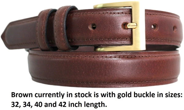 Full Grain Stitched Leather Belt in Black & Brown. Style number 41009 - Image 2