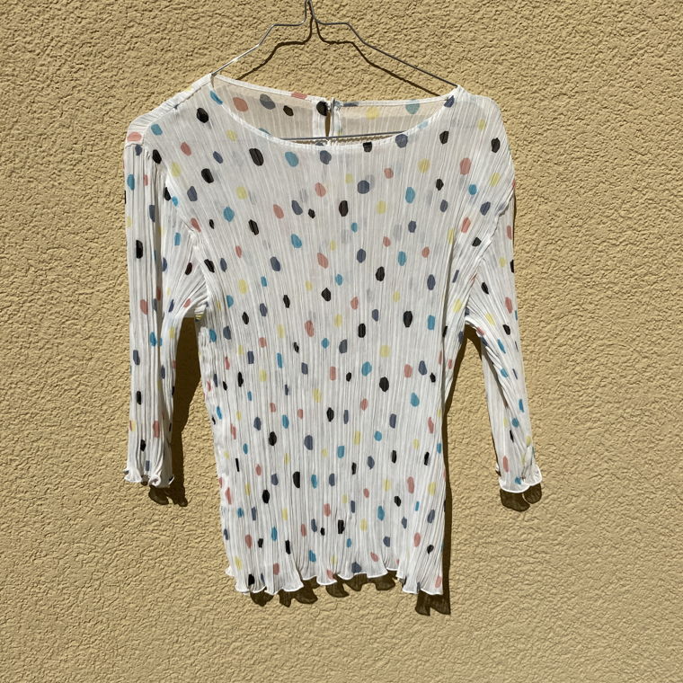 White shirt with dots