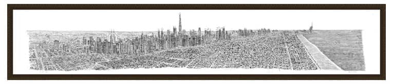 2m Framed Dubai Panorama print